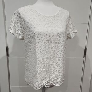 J. Crew White Boxy T-Shirt with Relaxed Fit